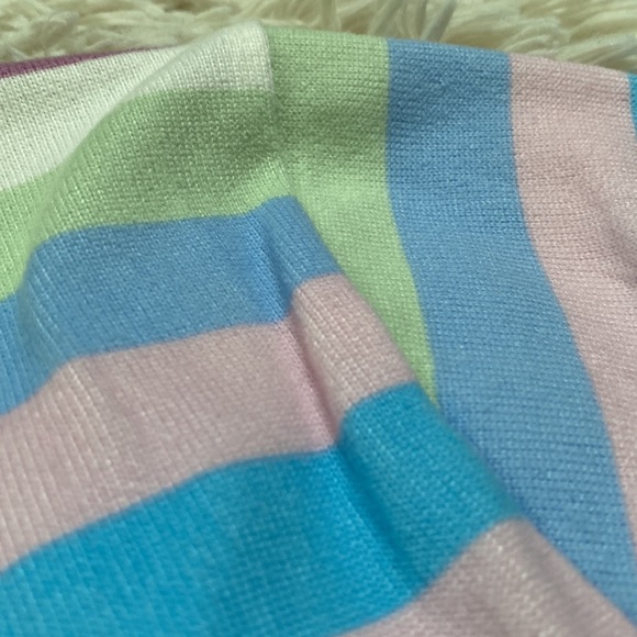 Adora Striped V-Neck Top 💗 Aqua Mint Purple Pink & Cream - Picture 11 of 13